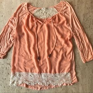 Peach/Orange Jolt long sleeve blouse